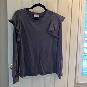 Universal Thread Women's Ruffled Sweatshirt - Gray